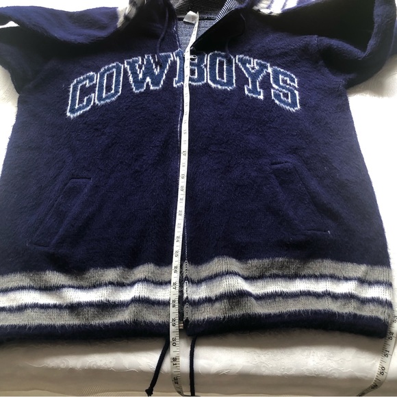 Dallas Cowboys Vintage Blue Zip-Up Wool Hooded Winter Warm Sweater Men’s Size XL - Picture 8 of 15